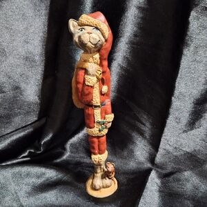 Vintage Santa Christmas Kitty~Kandy's Folk Art~1992~Kurt Adler~Whimsical~Cat